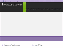 Tablet Screenshot of interludetours.com